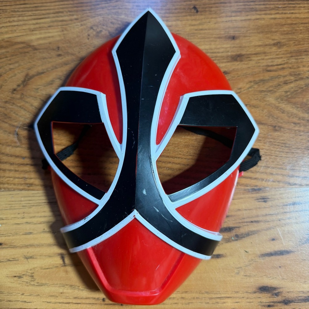 Bandai 2011 Power Rangers Samurai Red Ranger Mask Plastic Costume Toy Accessory